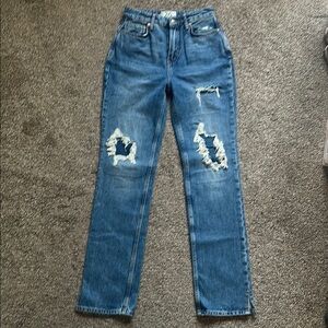 Blue Distressed Women's Jeans